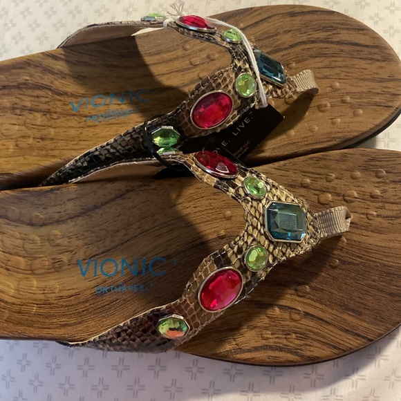 Vionic OrthaHeel either color stones on straps - Picture 3 of 4